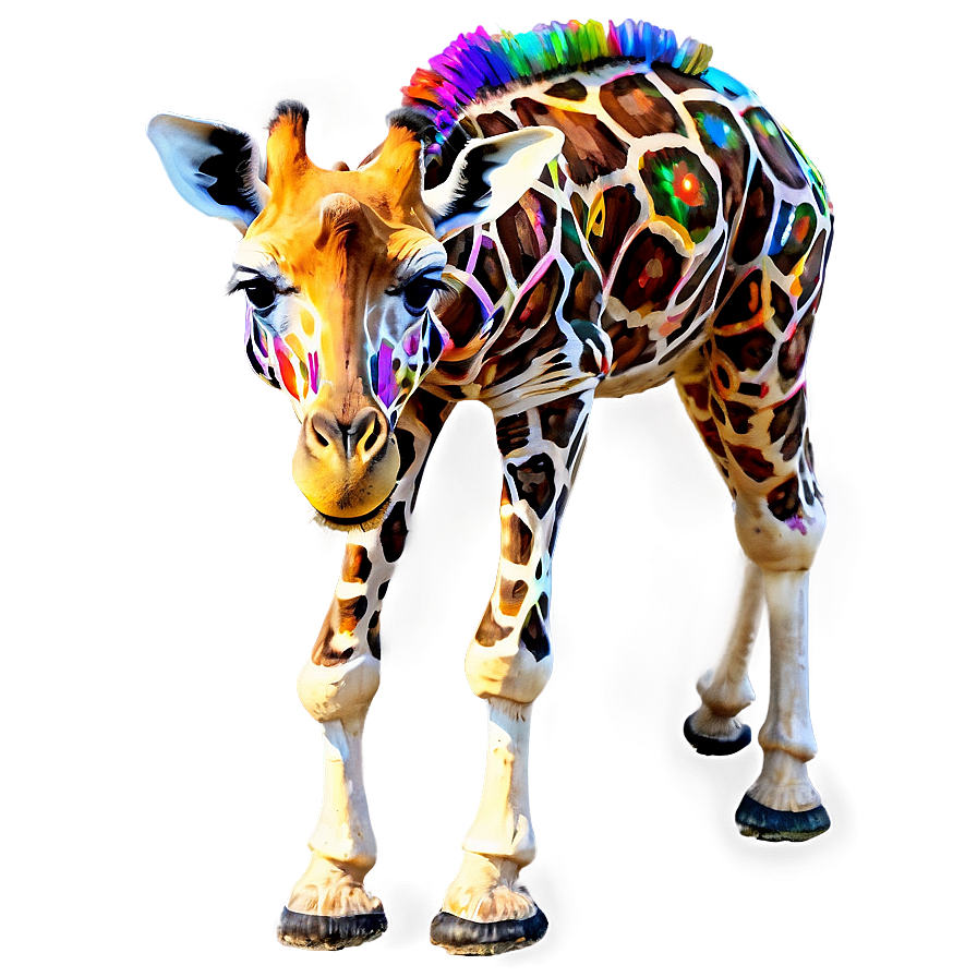 Giraffe With Colorful Spots Png 05062024