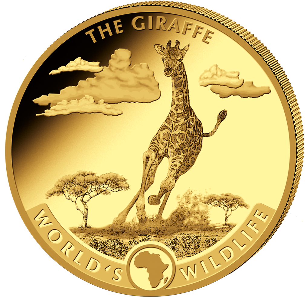 Giraffe Worlds Wildlife Gold Coin