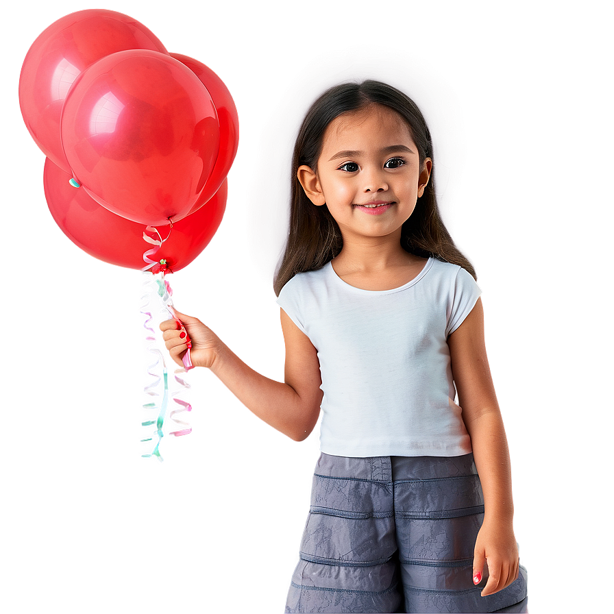 Girl Cartoon With Balloons Png 06132024