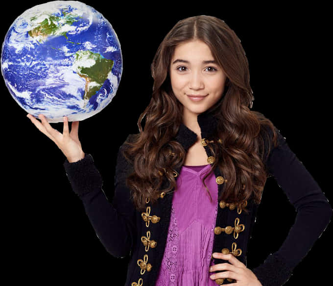 Girl Holding Globe