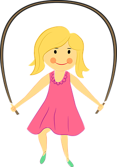 Girl Jumping Rope Cartoon