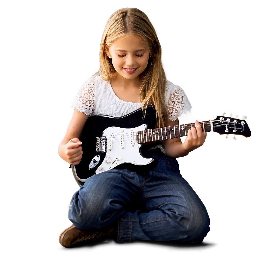 Girl Playing Guitar Png 05032024