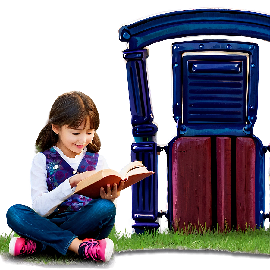 Girl Reading Book Png 05032024