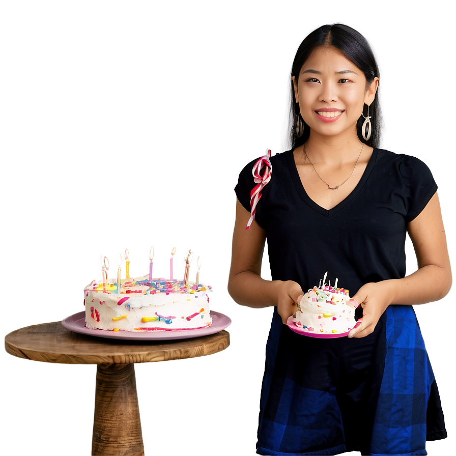 Girl With Cake Png Qhg