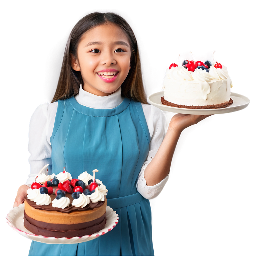 Girl With Cake Png Qoo75