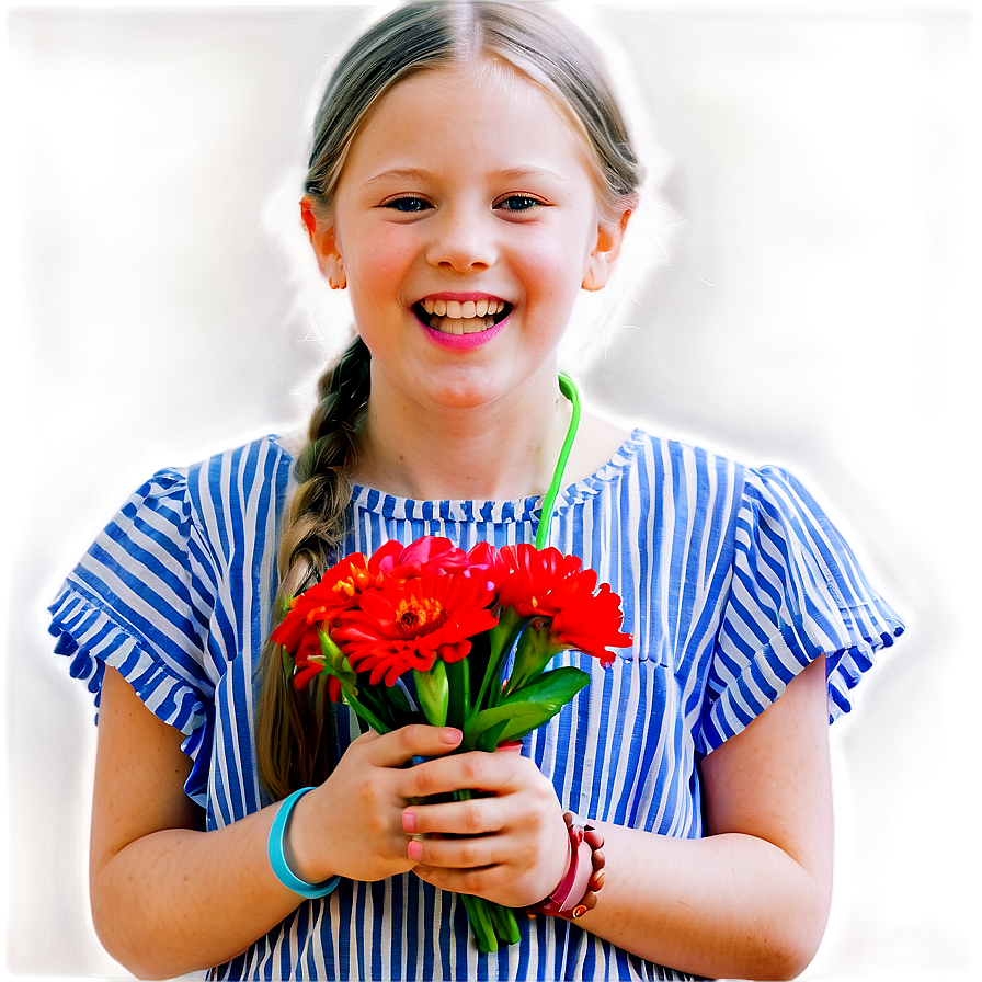 Girl With Flowers Png Eaf