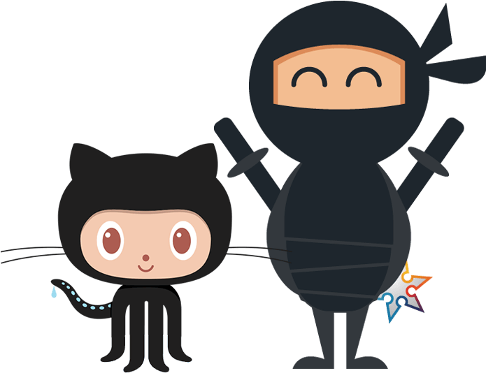 Git Hub Mascots Octocatand Monathe Ninja