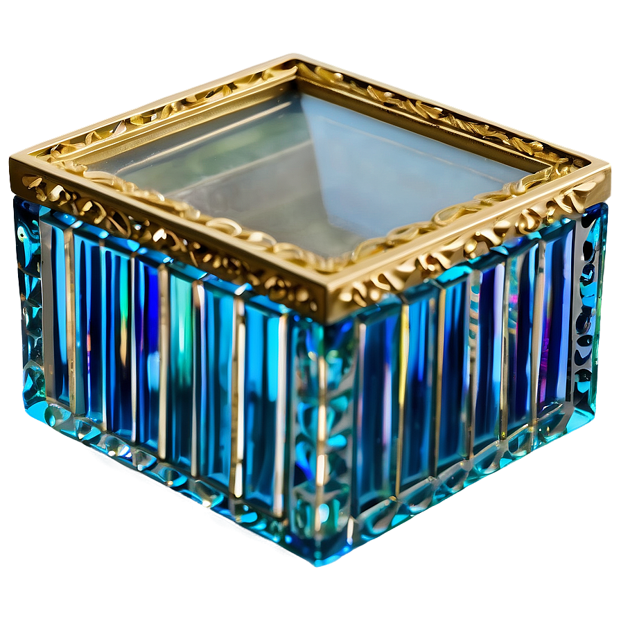 Glass And Gold Trim Box Png 06282024