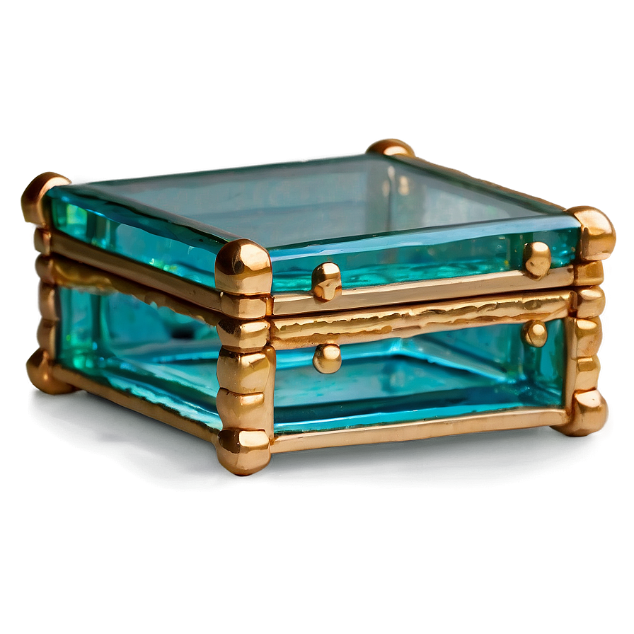 Glass And Gold Trim Box Png Tut