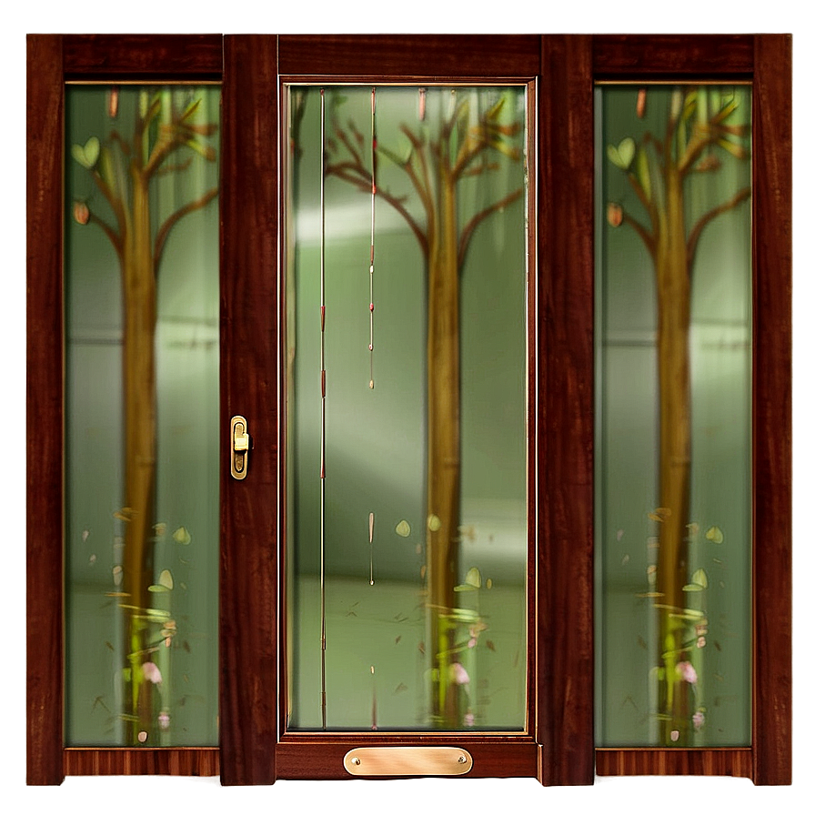 Glass Door With Wooden Frame Png Jcq