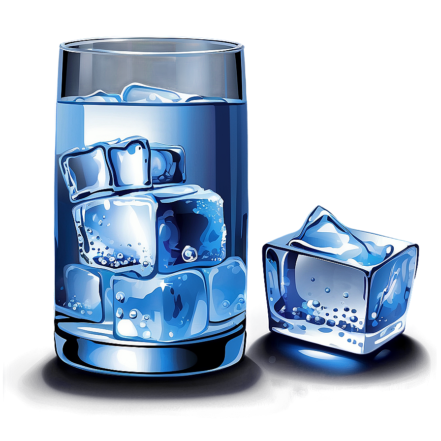 Glass Of Water With Ice Cubes Png 05252024