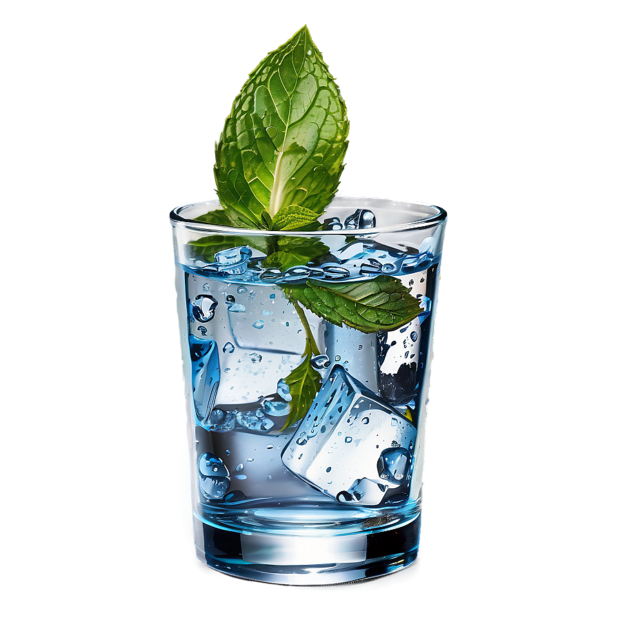 Glass Of Water With Mint Png 05252024