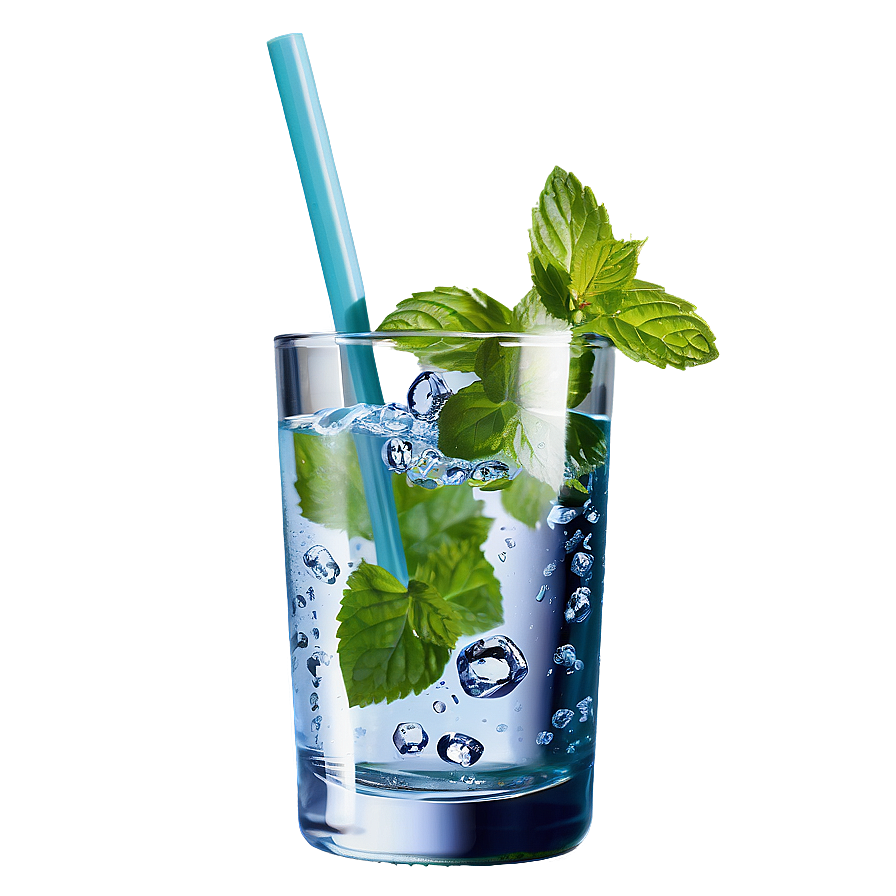 Glass Of Water With Mint Png Biu