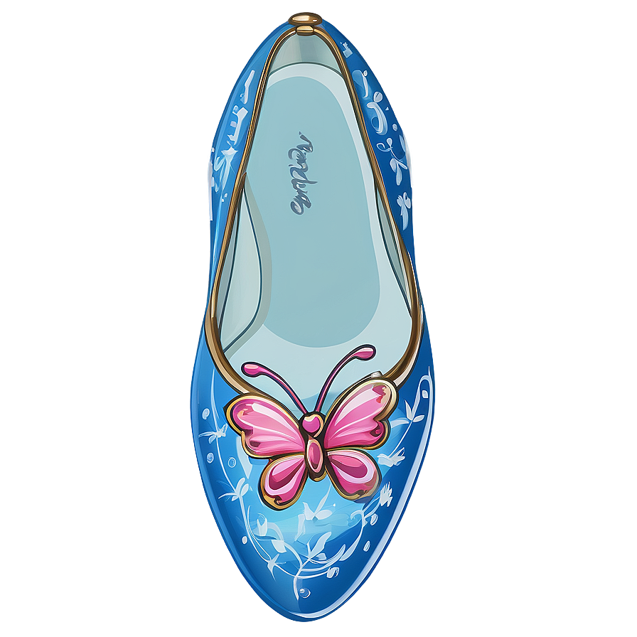 Glass Slipper With Butterfly Motif Png Qlw