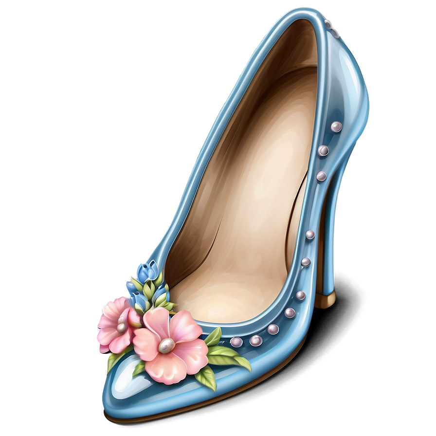 Glass Slipper With Floral Embellishment Png Qbg77