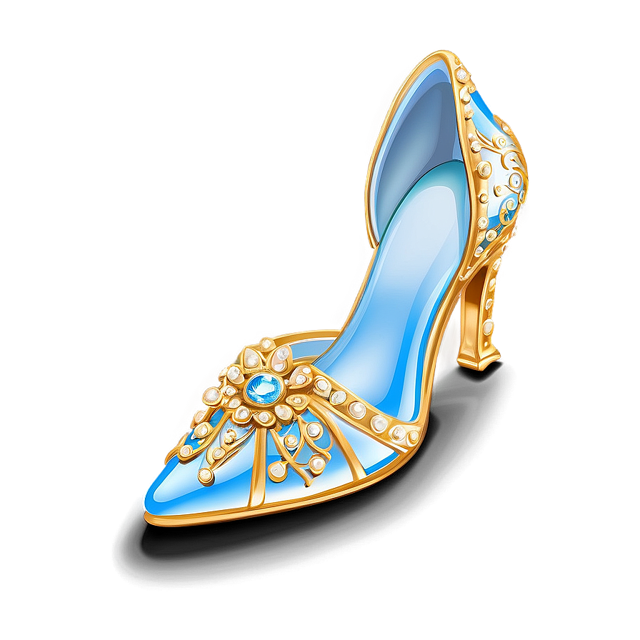 Glass Slipper With Golden Trim Png Sak57