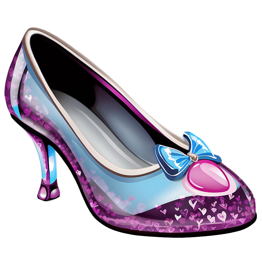 Glass Slipper With Heart Decoration Png 06132024