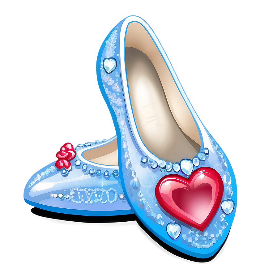 Glass Slipper With Heart Decoration Png 55