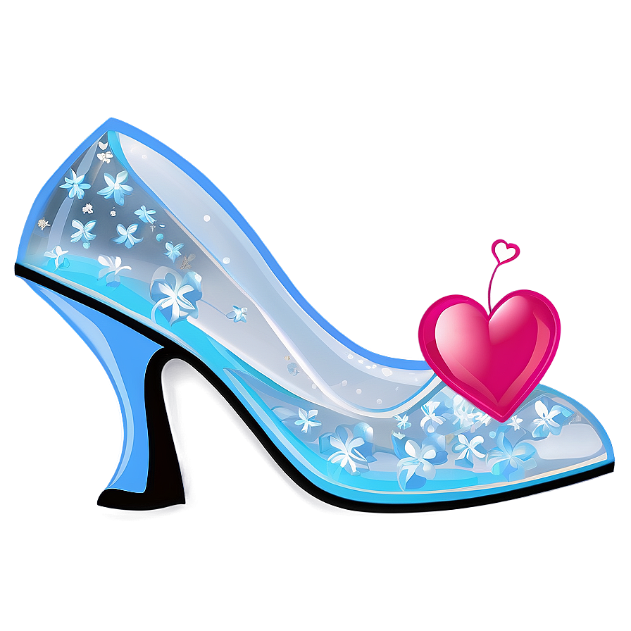 Glass Slipper With Heart Decoration Png Mqy95