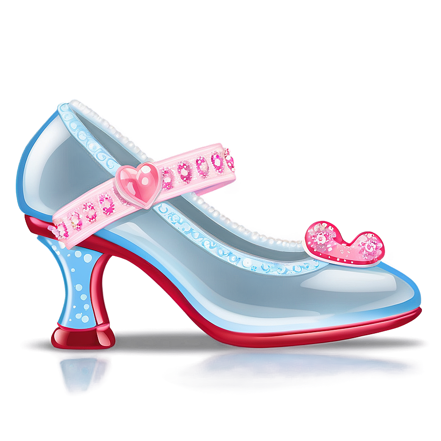 Glass Slipper With Heart Decoration Png Xfa41