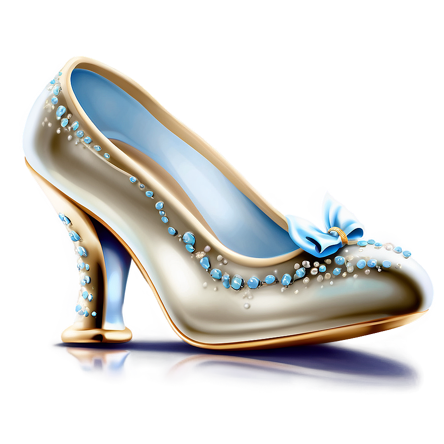 Glass Slipper With Ribbon Detail Png 06132024