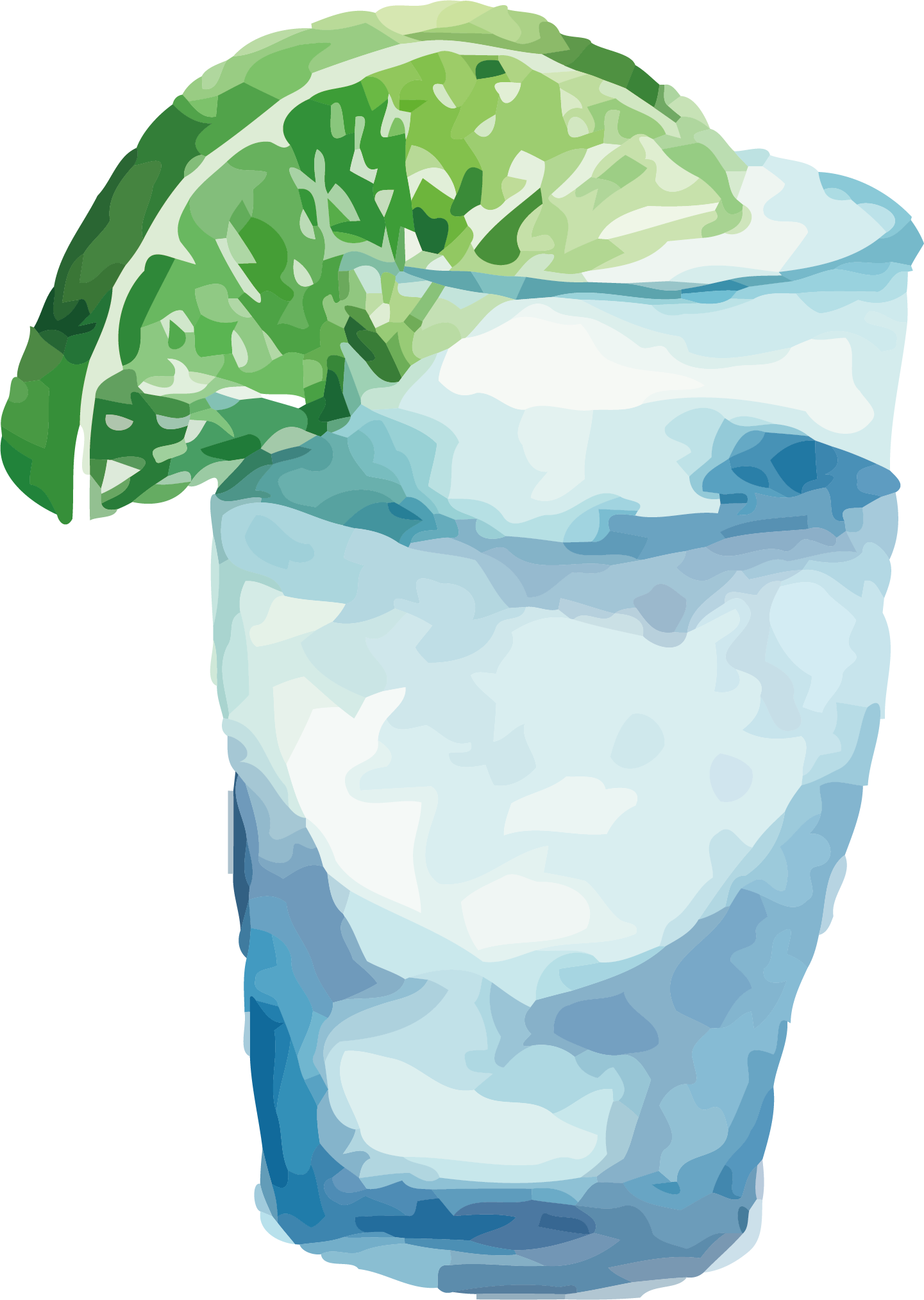 Glassof Waterwith Lime Vector Illustration