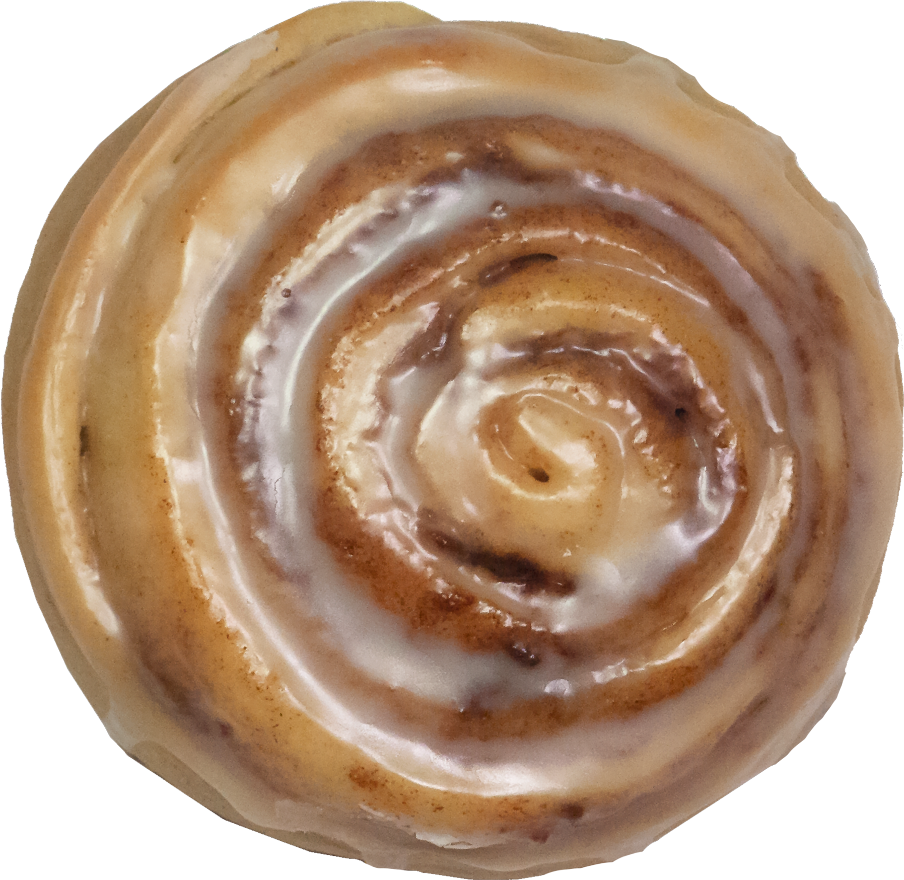 Glazed Cinnamon Roll Top View