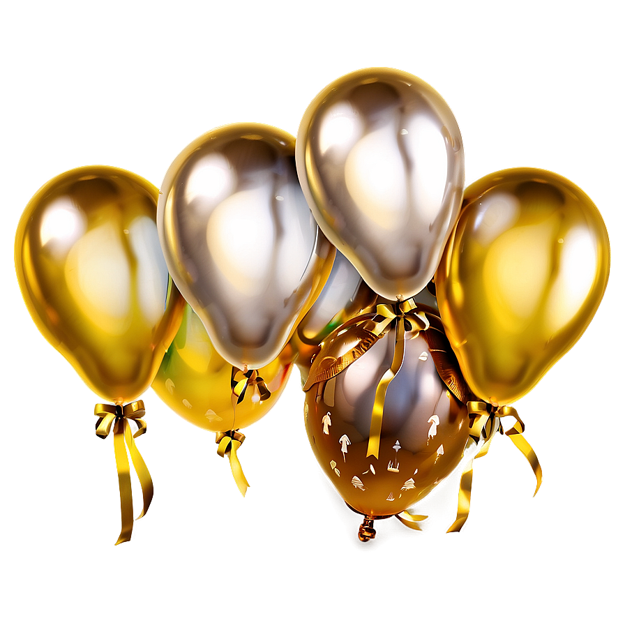 Gleaming Gold Balloons Png 05252024