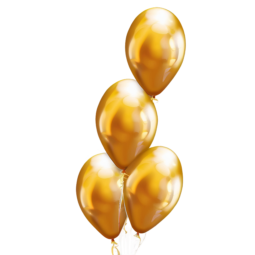 Gleaming Gold Balloons Png 05252024