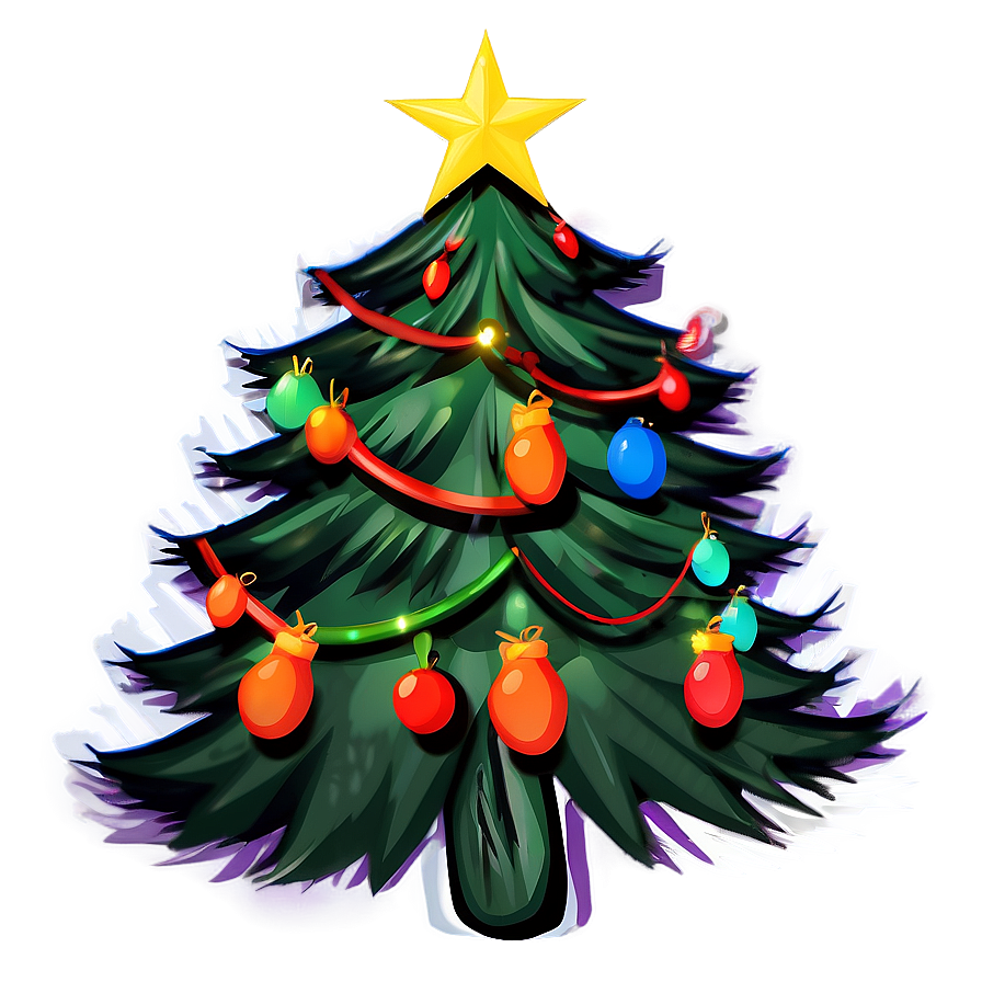 Gleeful Cute Christmas Tree Png 89