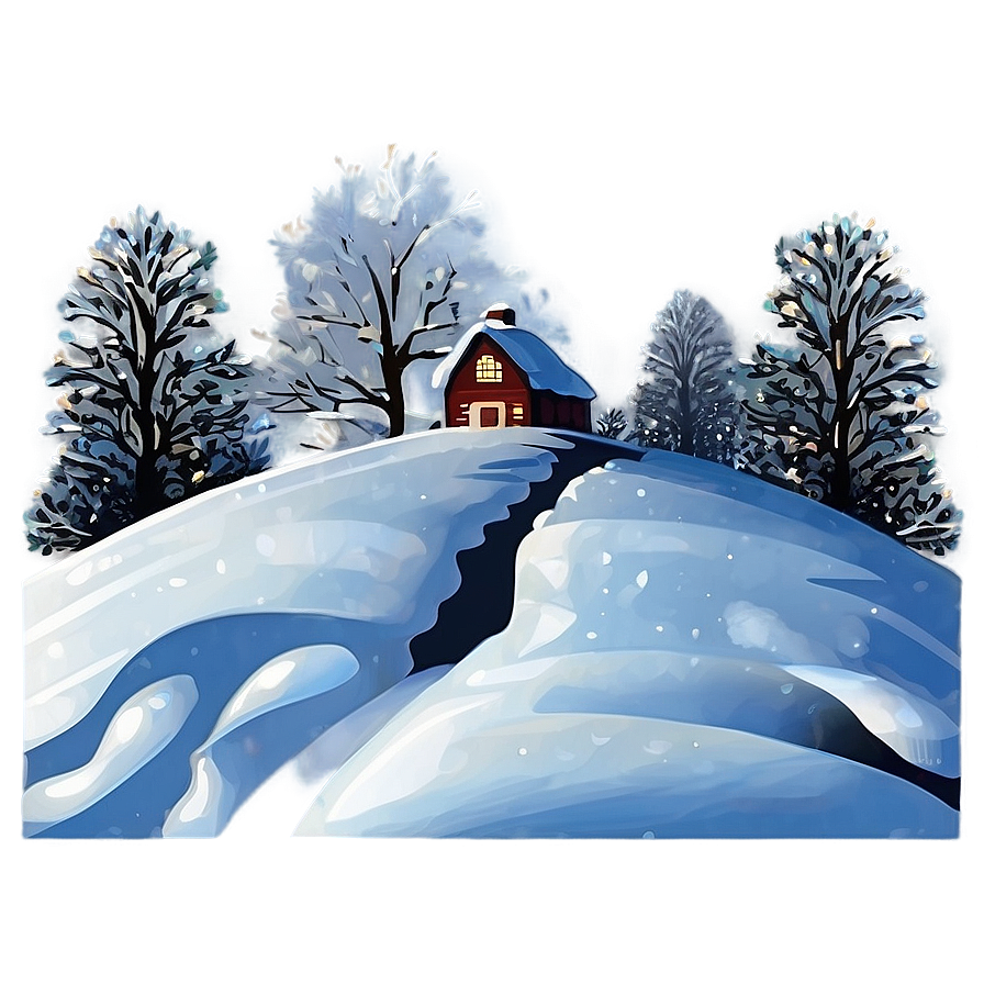 Glistening Snow Christmas Landscape Png Jor91