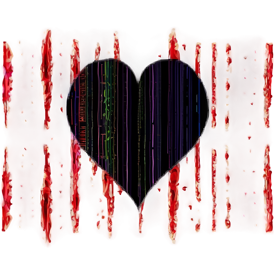 Glitch Black Broken Heart Png 16