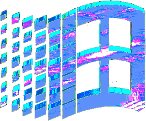 Glitched Microsoft Logo