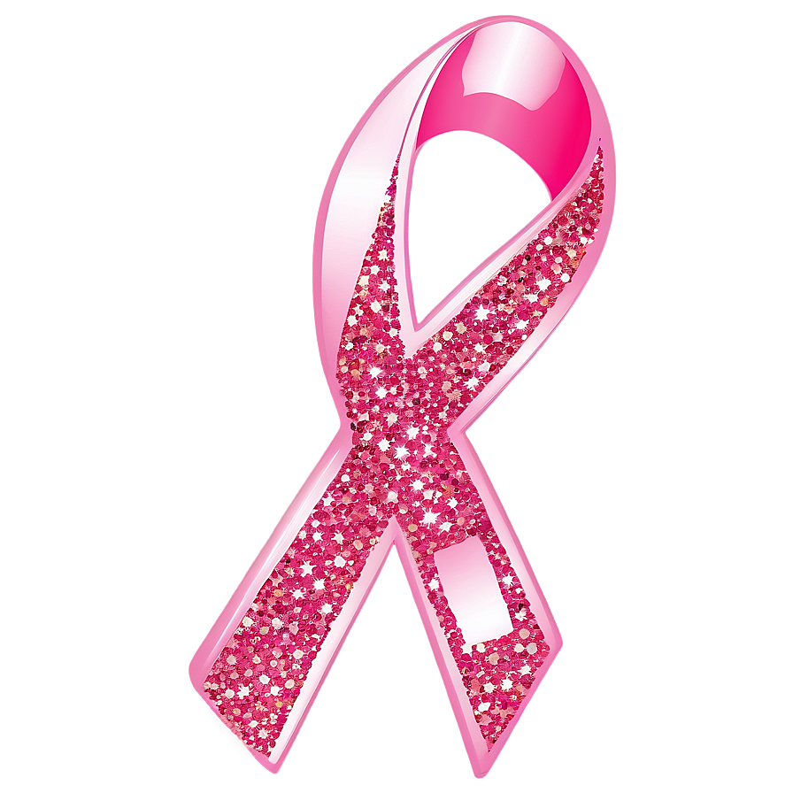 Glitter Breast Cancer Ribbon Png 05252024