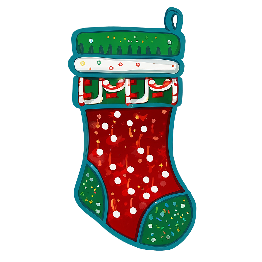 Glitter Christmas Stocking Png 06132024