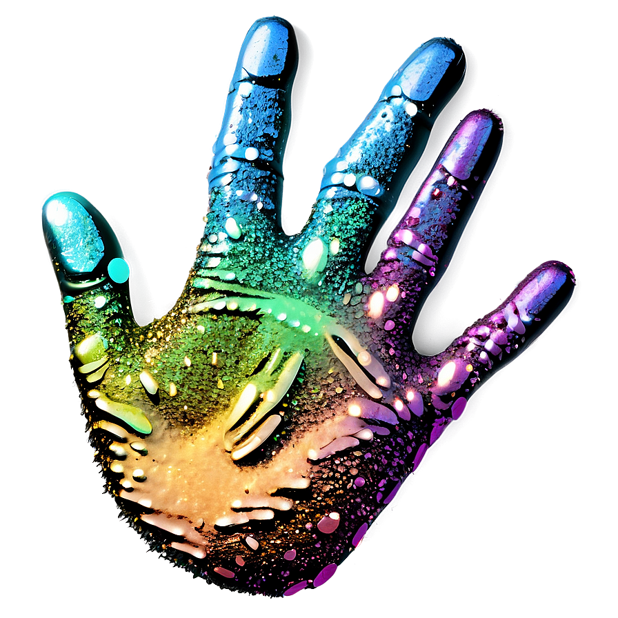 Glitter Handprint Graphic Png 17