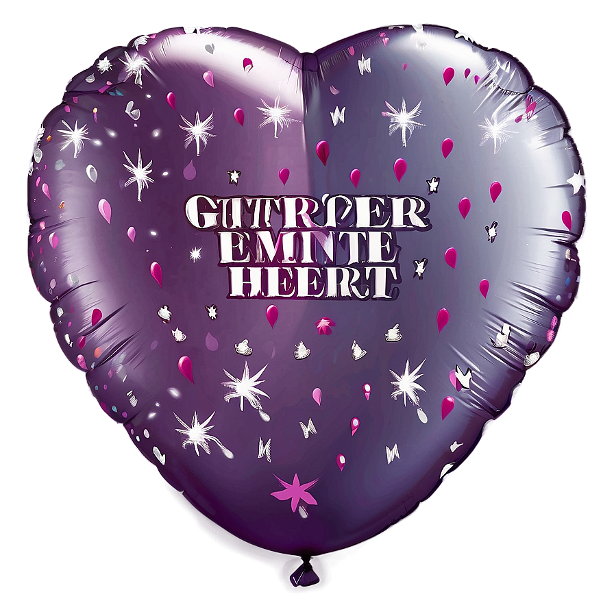 Glitter Heart Balloon Png 32