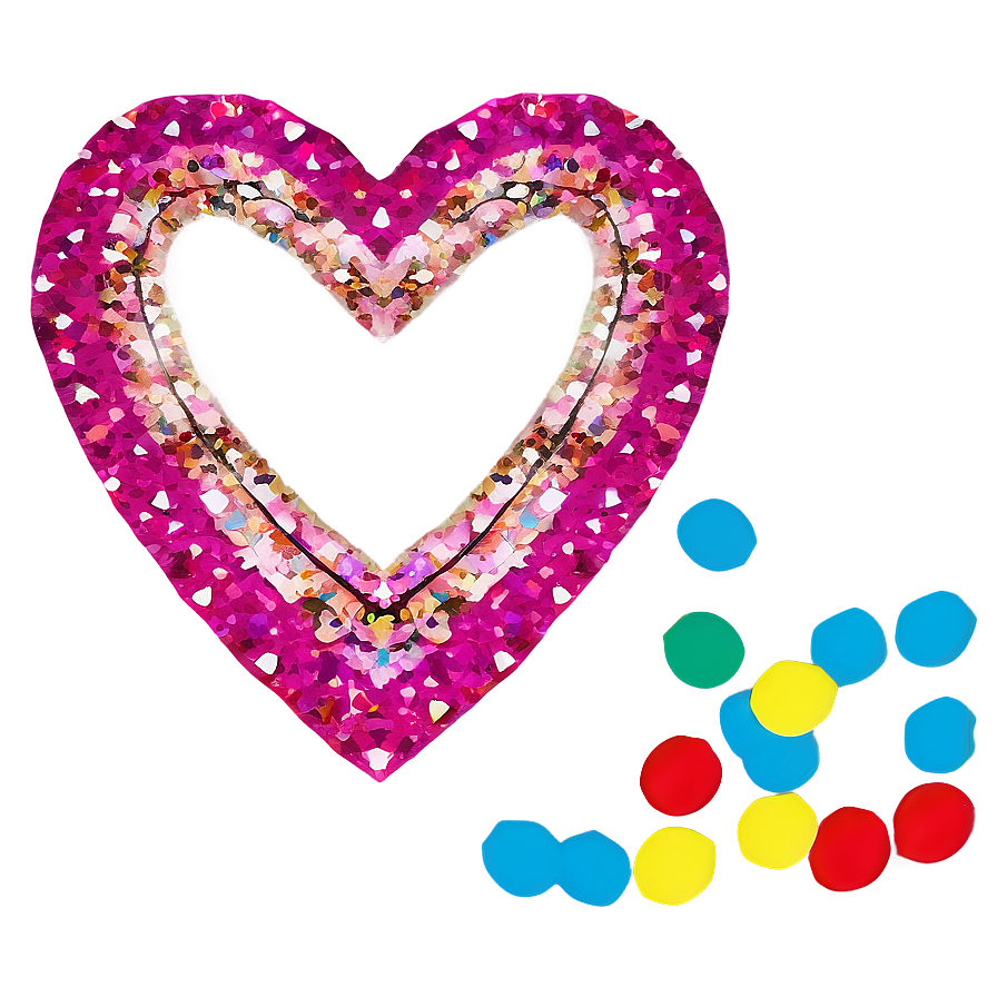 Glitter Heart Confetti Png 34