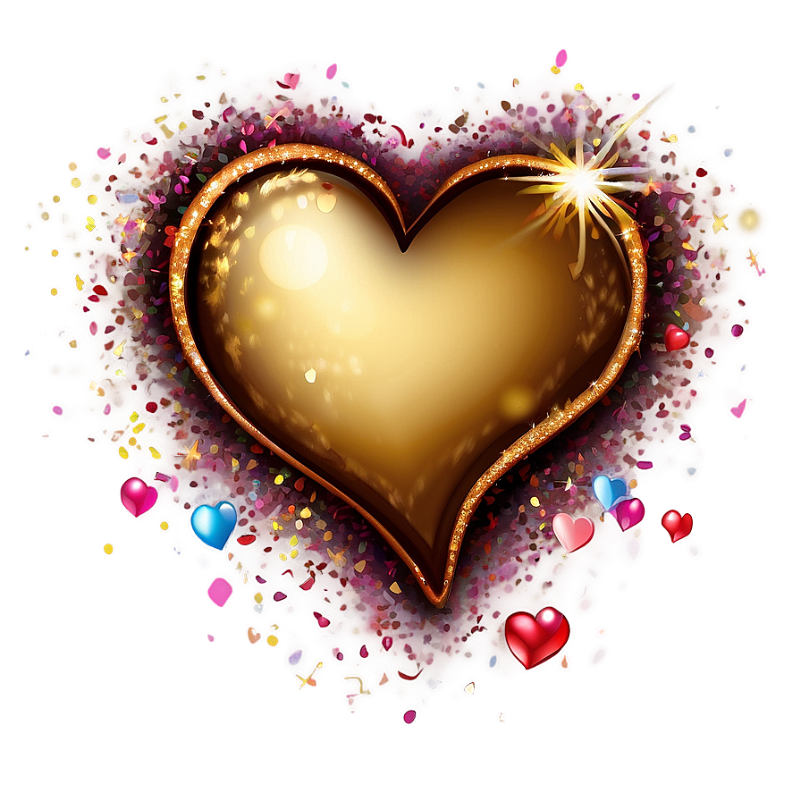 Glitter Heart Love Png 46