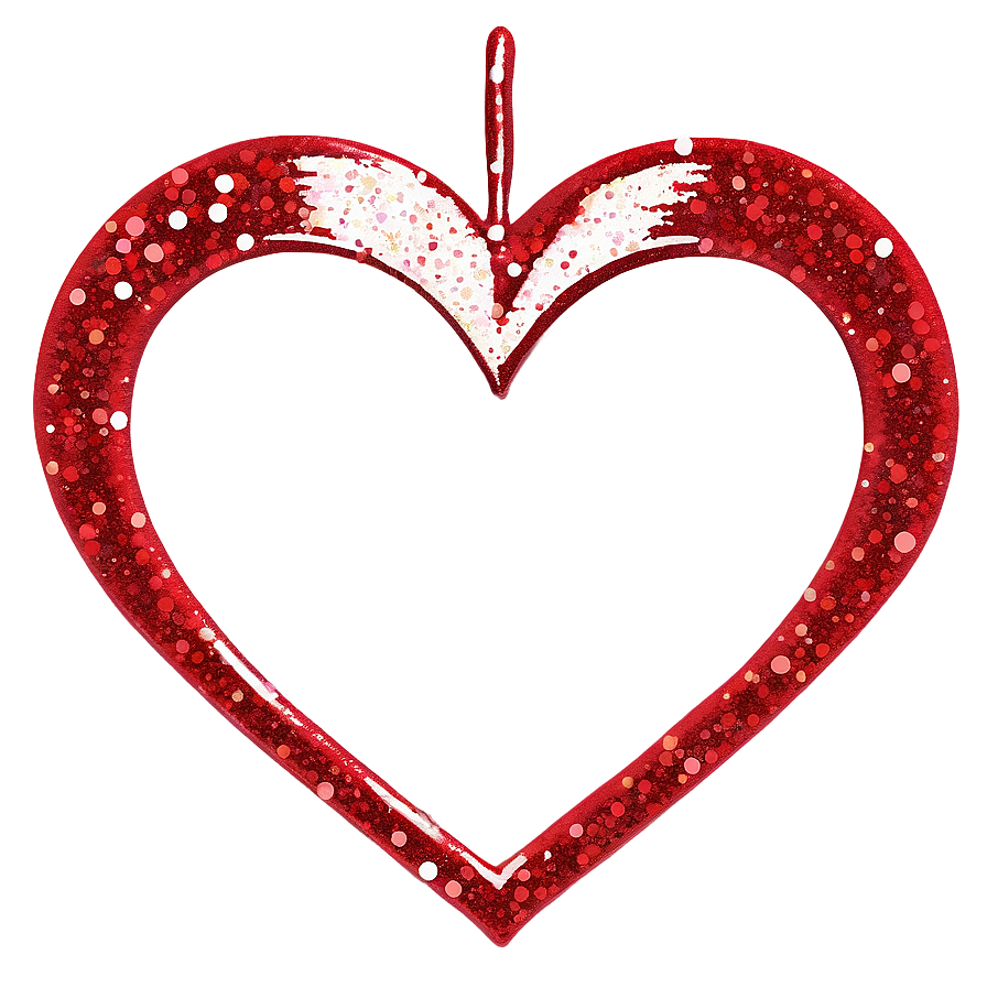 Glitter Heart Outline Png 05252024