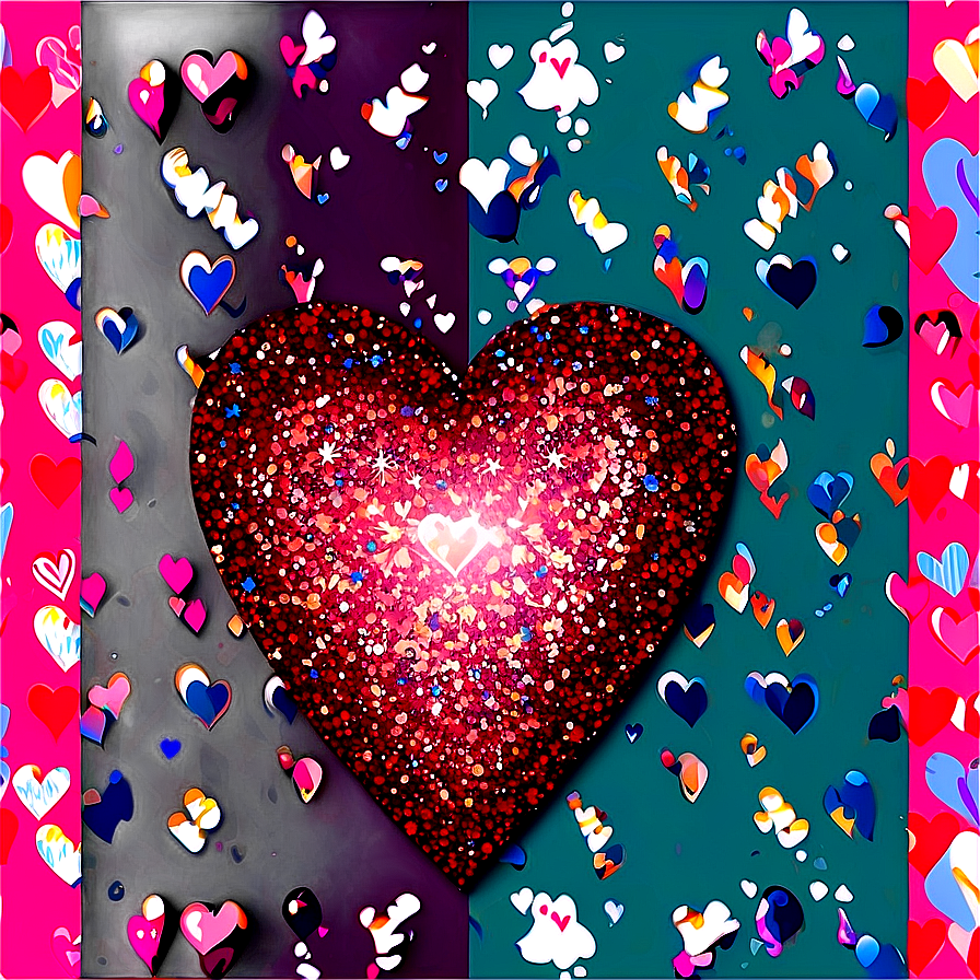 Glitter Heart Pattern Png 19