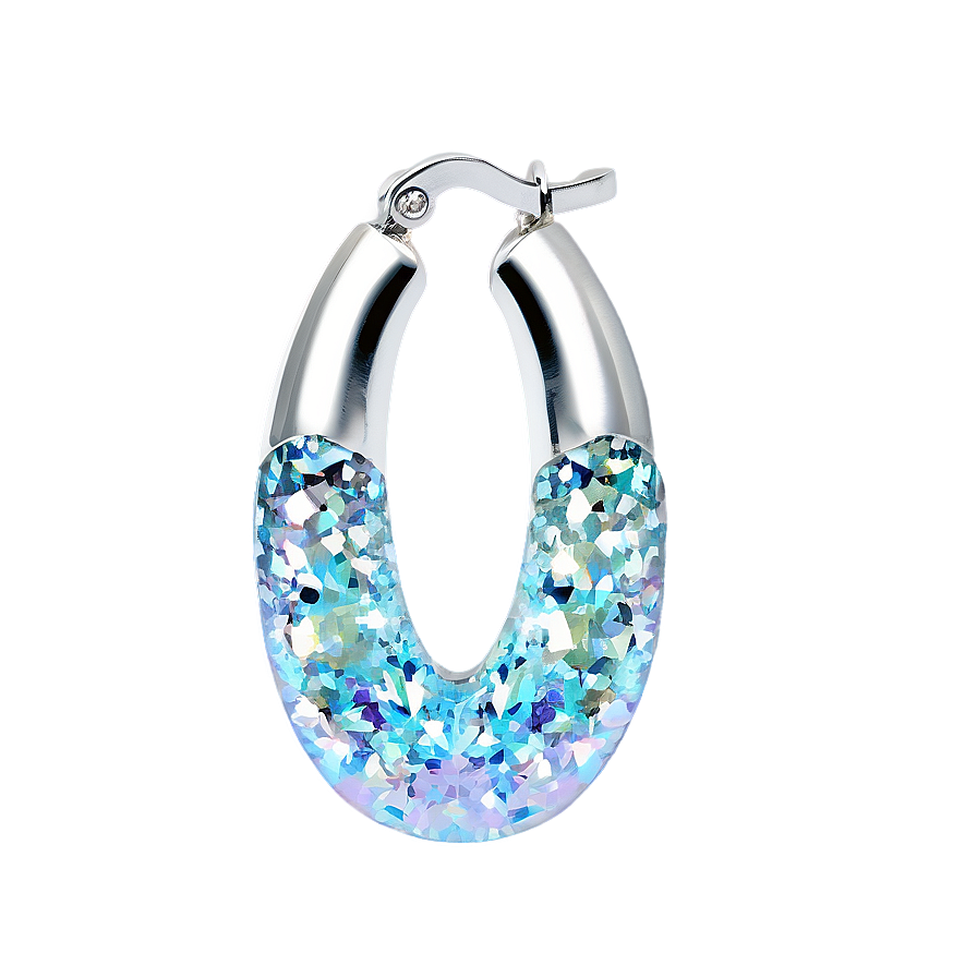 Glitter Hoop Earring Png Lhs