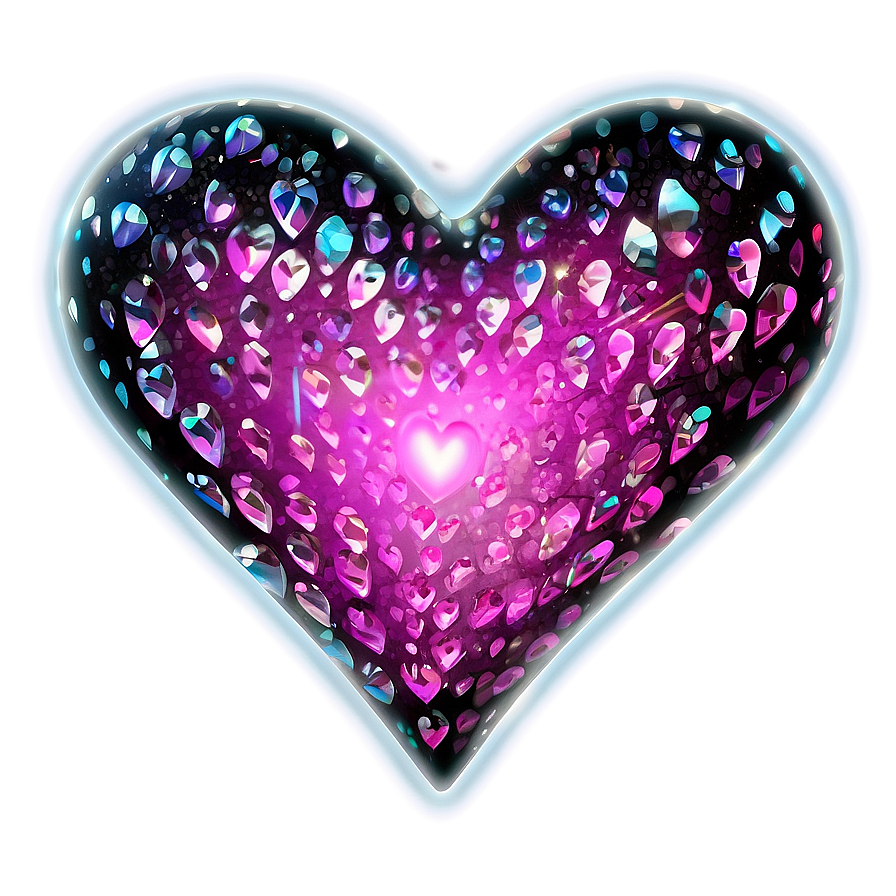 Glitter Neon Heart Png Awl24