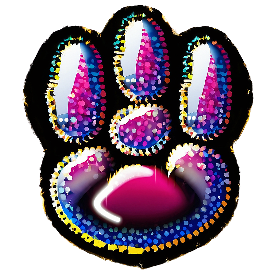 Glitter Paw Print Png 05032024