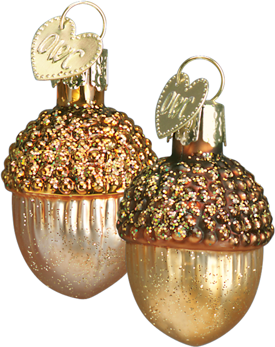 Glittering Acorn Ornaments