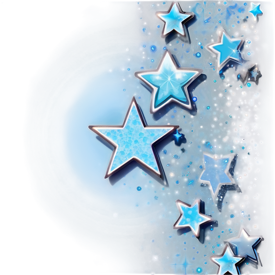 Glittering Blue Stars Effect Png Cuf54