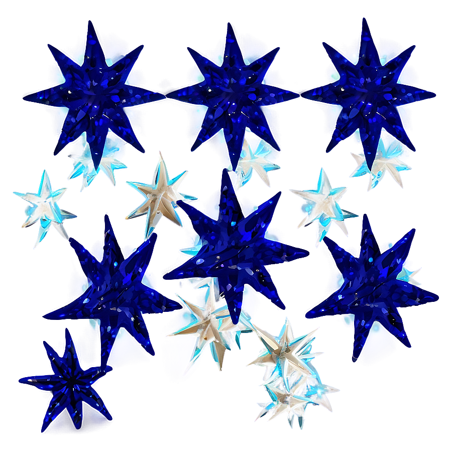 Glittering Blue Stars Effect Png Uja45