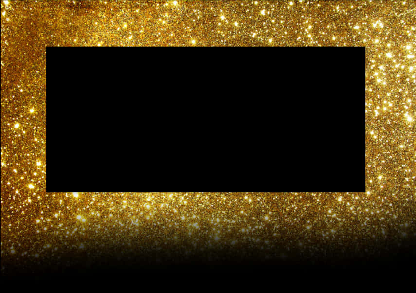Glittering Gold Frameon Black Background