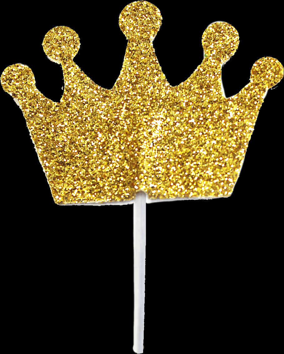 Glittering Golden Crown Topper