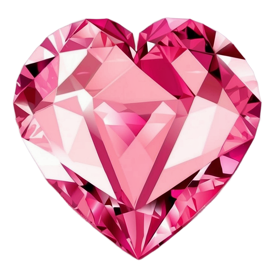 Glittering Pink Heart Diamond Illustration Png 06282024